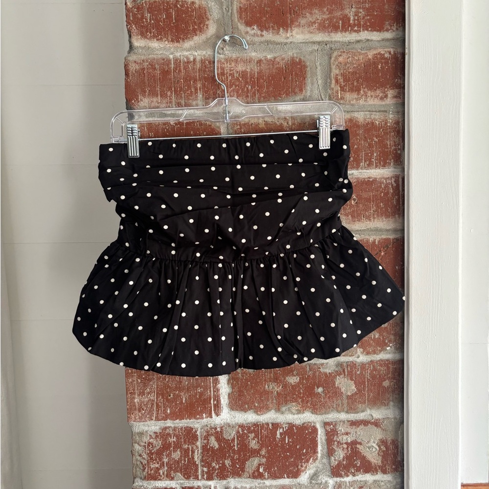 Strapless peplum top